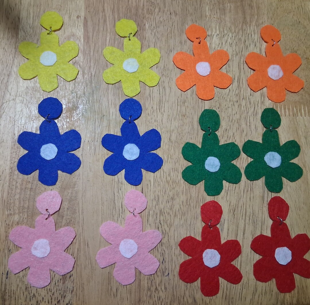 Women's Flower Earring Dangle Drop Post Fashion Handmade Felt Jewelry Earrings MakerPlace by Michaels